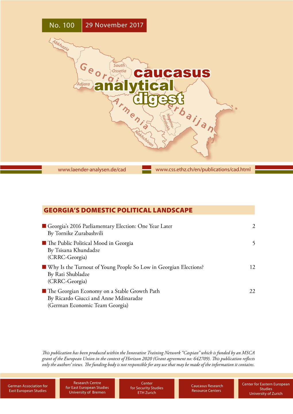 CAUCASUS ANALYTICAL DIGEST No. 100, 29 November 2017 2