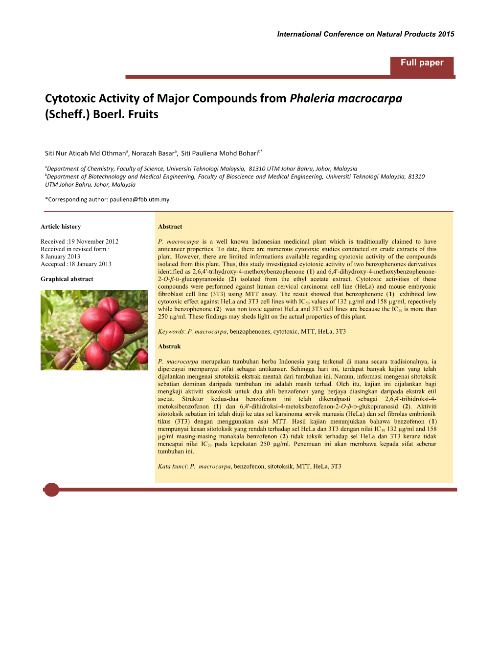 Template for for the Jurnal Teknologi