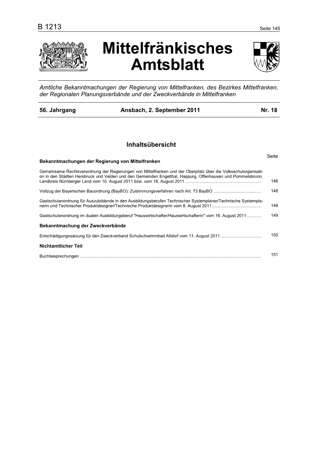 Mittelfränkisches Amtsblatt