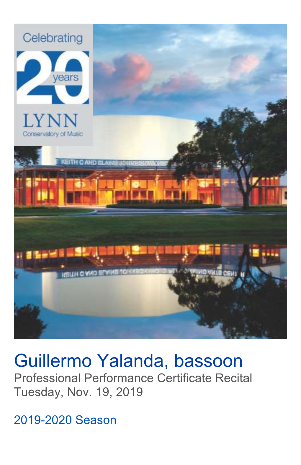 2019-2020 PPC Recital-Guillermo Yalanda (Bassoon)