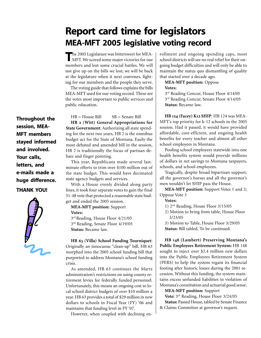 MEA-MFT Voting Record