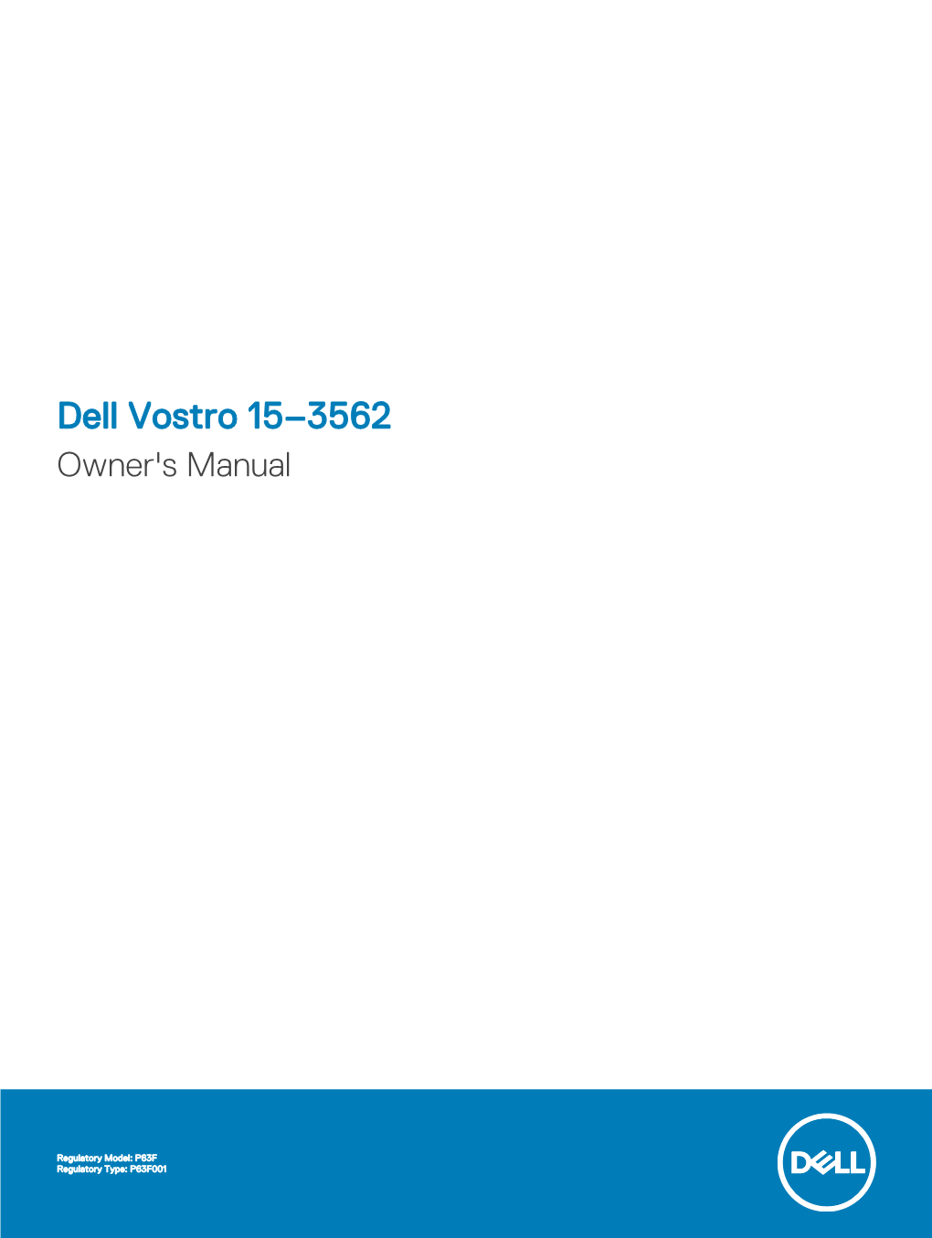 Dell Vostro 15–3562 Owner's Manual