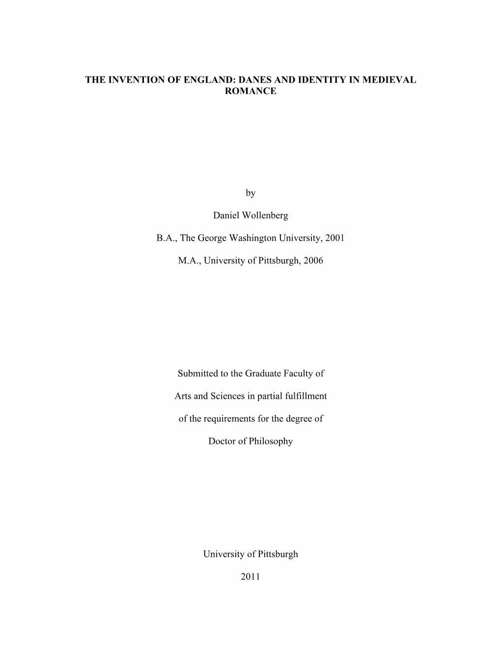 I [TITLE of the THESIS/DISSERTATION] By