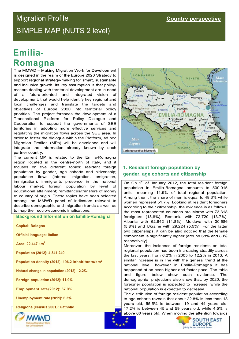 Migration Profile of Italy's Emilia Romagna