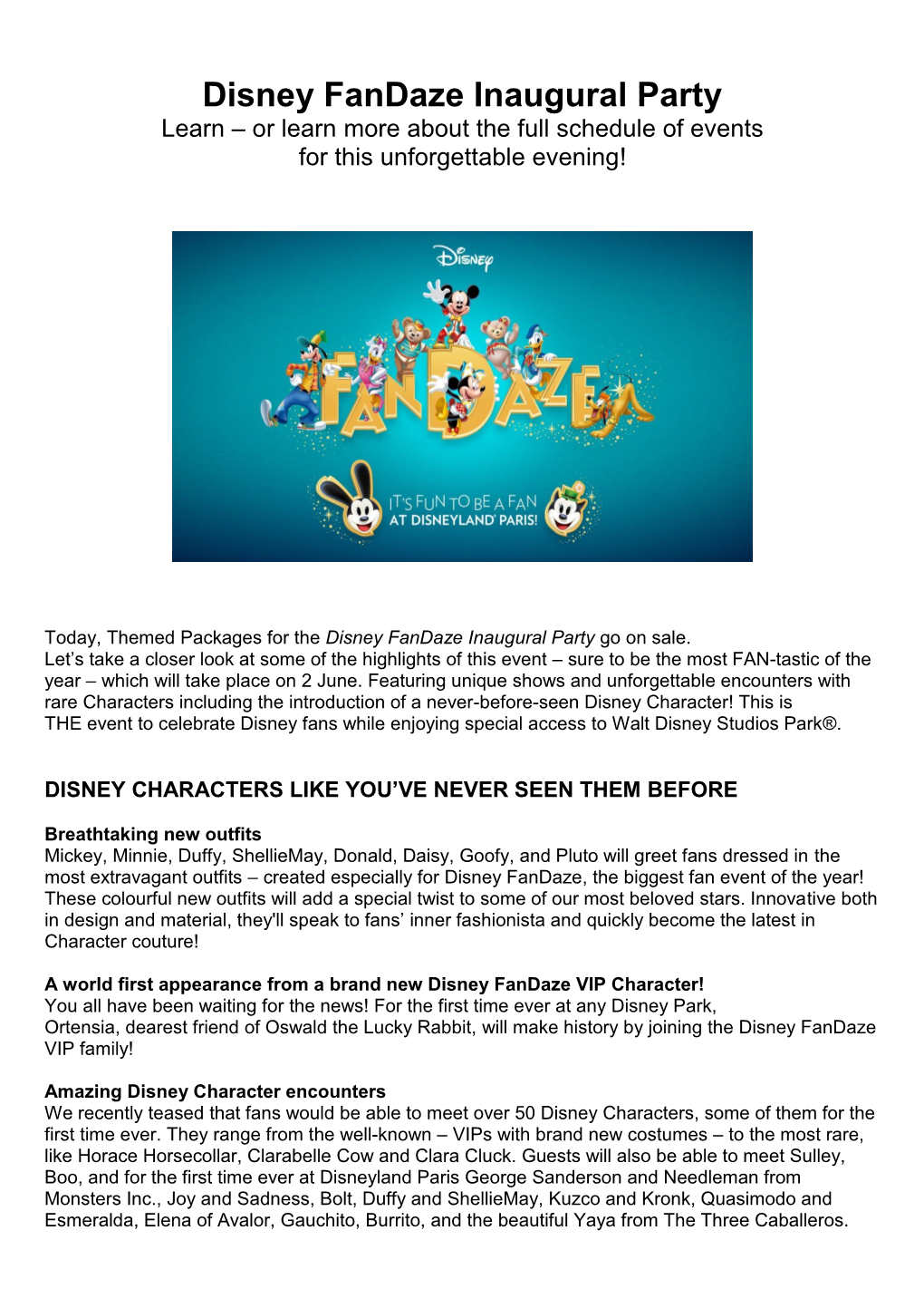 Disney Fandaze Inaugural Party Learn – Or Learn More About the Full Schedule of Events for This Unforgettable Evening!