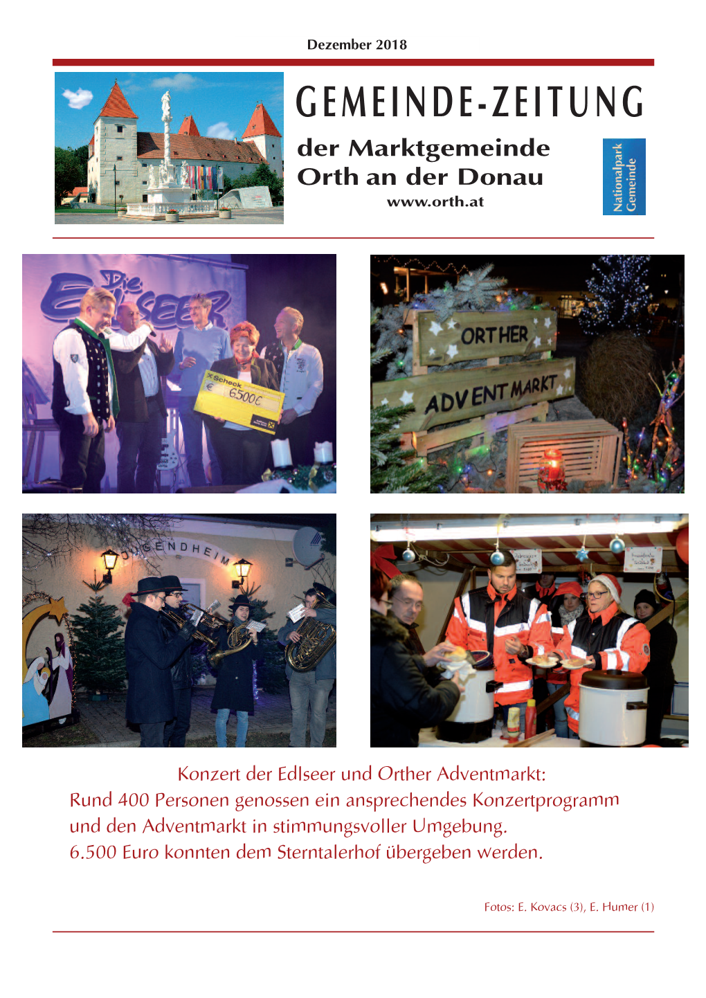 GEMEINDE-ZEITUNG Der Marktgemeinde Ort H an Der Donau