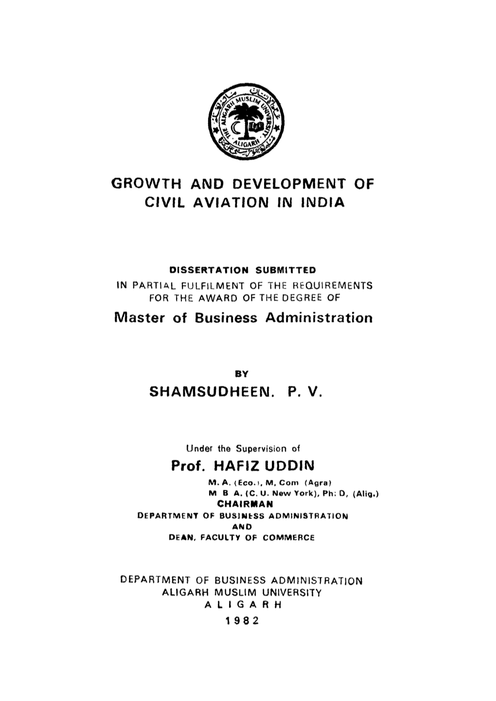 Vrl AVIATION in INDIA Master of Business Administration