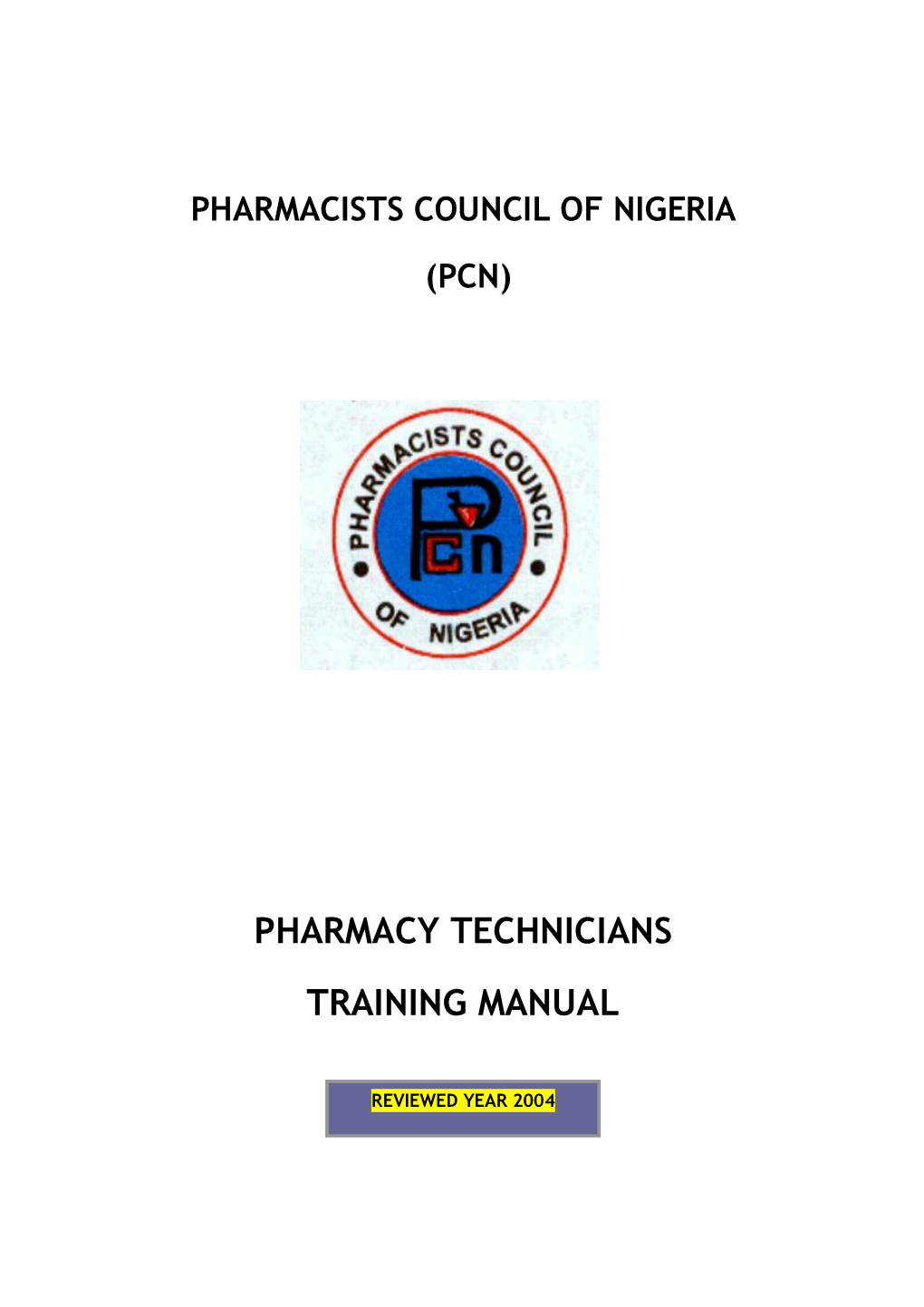 Pharmacy Technicians Training Manual