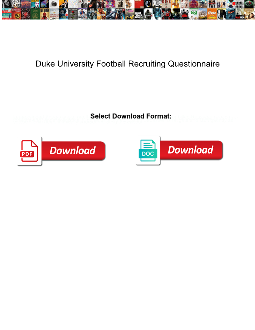 Duke University Football Recruiting Questionnaire