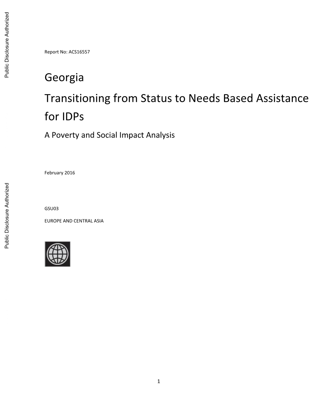Georgia Transitioning from Status to Needs Based Assistance