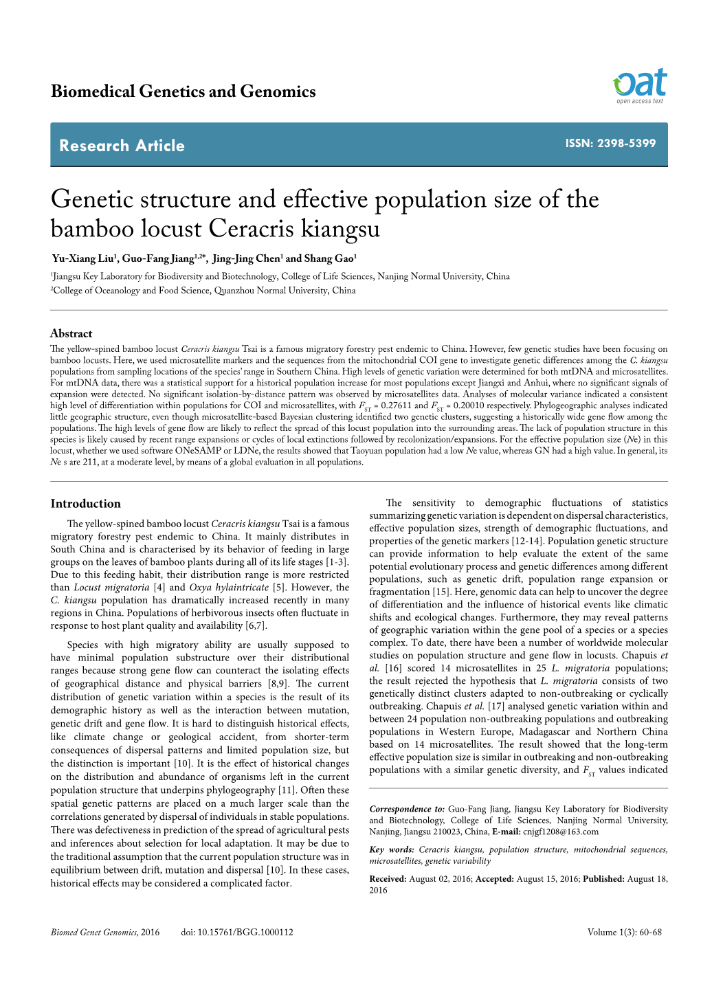 Genetic Structure and Effective Population Size of the Bamboo
