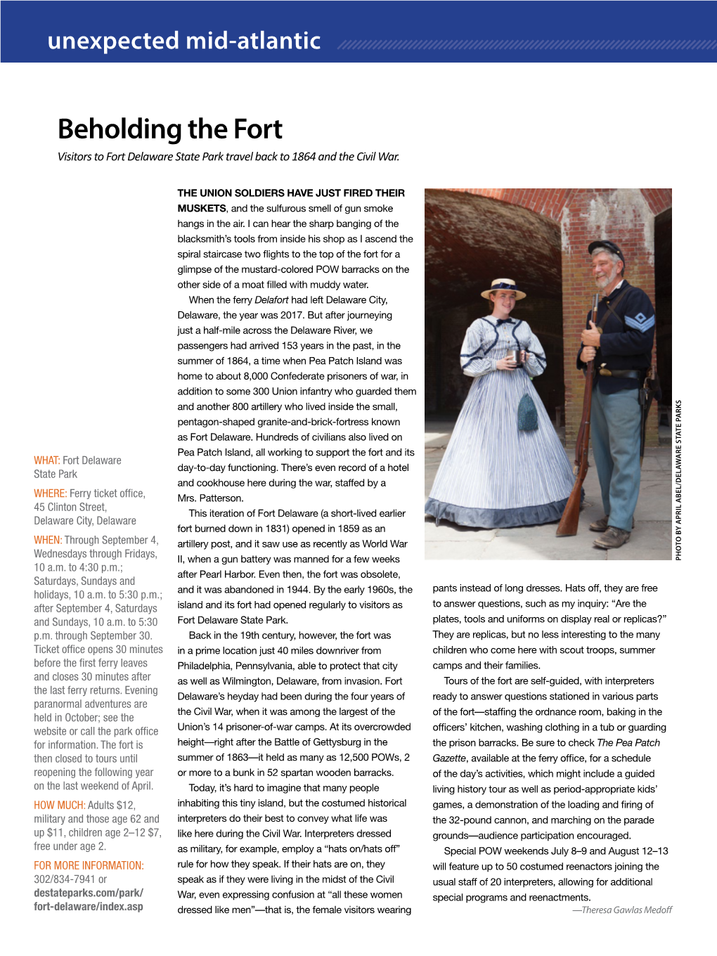 Beholding the Fort Visitors to Fort Delaware State Park Travel Back to 1864 and the Civil War