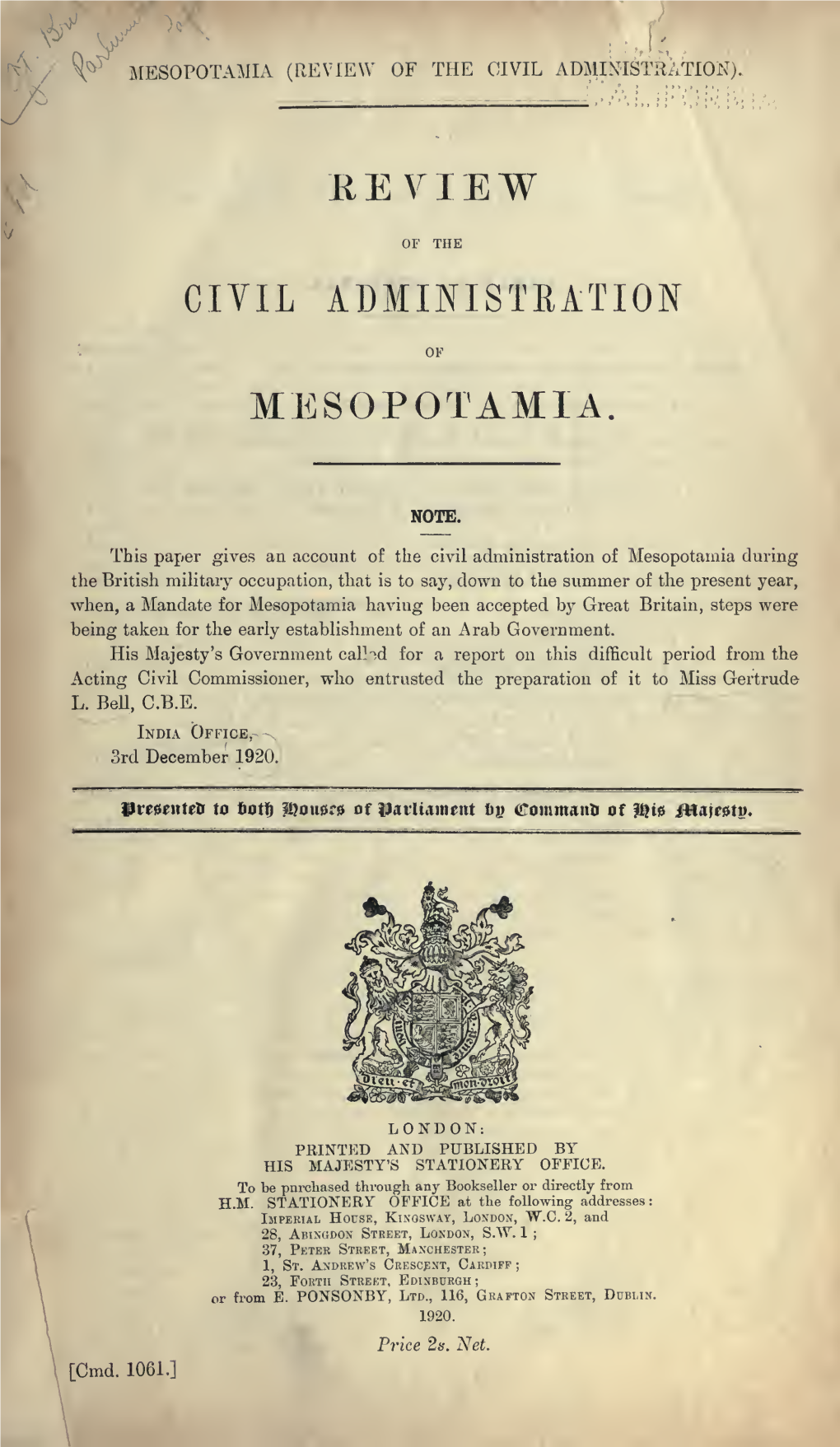 Review of the Civil Administration of Mesopotamia