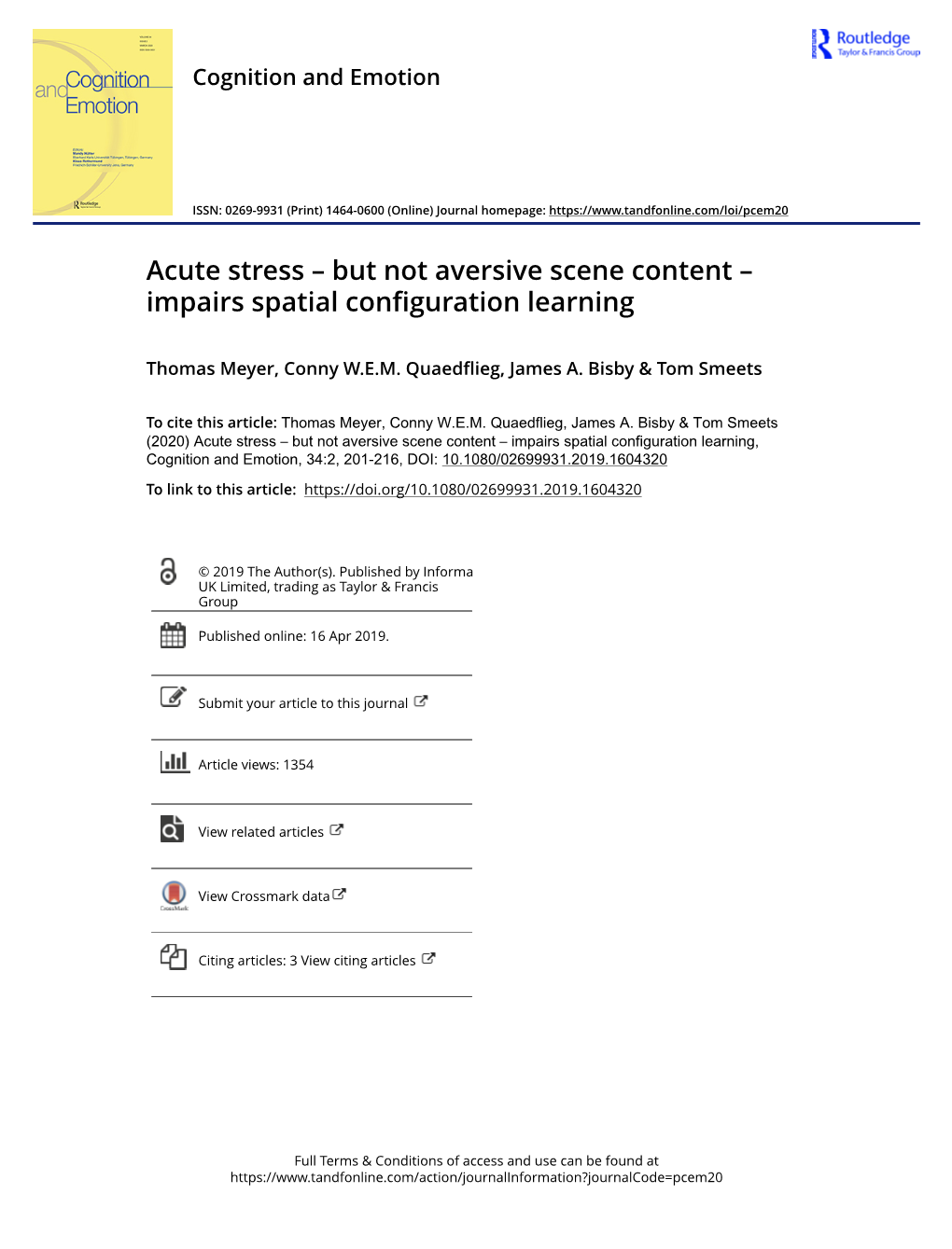 Acute Stress – but Not Aversive Scene Content – Impairs Spatial Configuration Learning