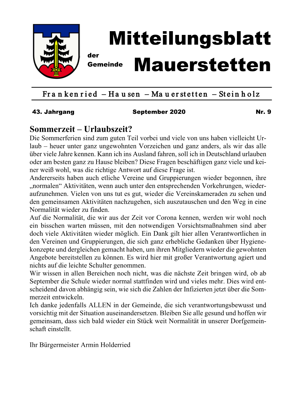 Mitteilungsblatt Mauerstetten