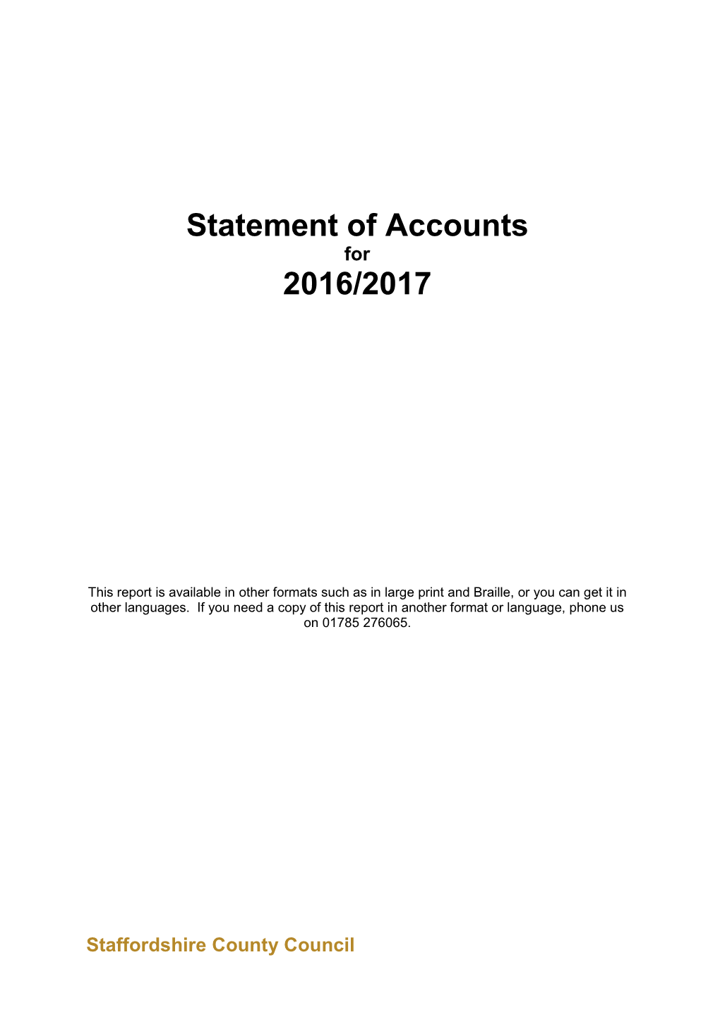 Statement of Accounts 2016/2017