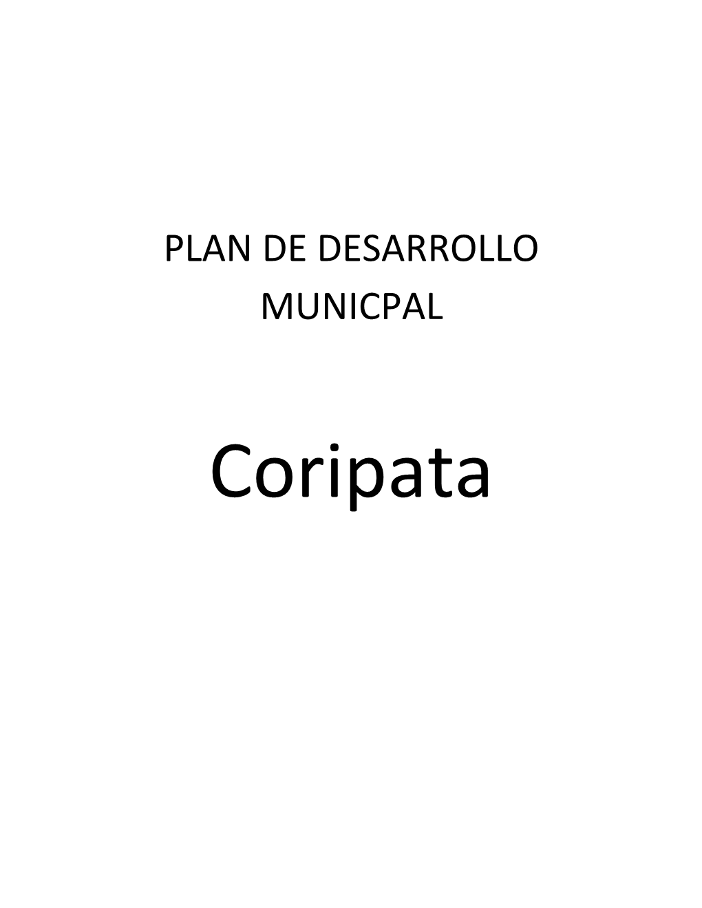 Plan De Desarrollo Municpal