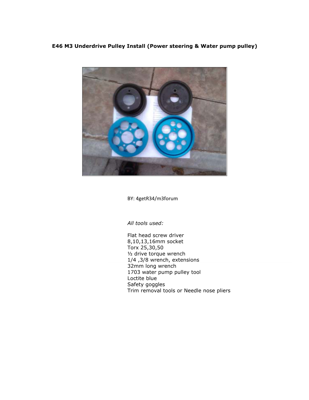 4Getr34 Underdrive Pulleys Install.Pdf
