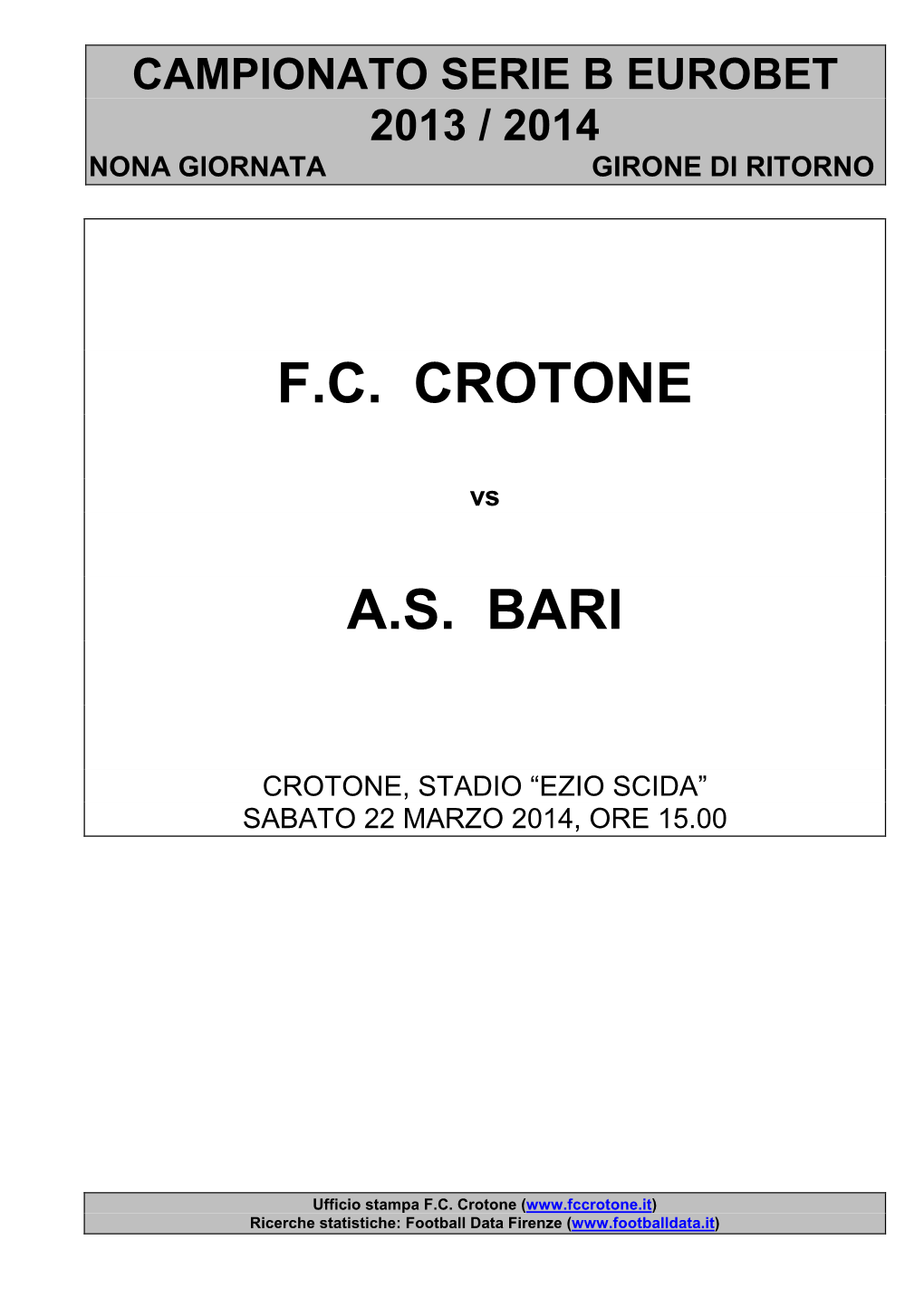 Crotone-Bari
