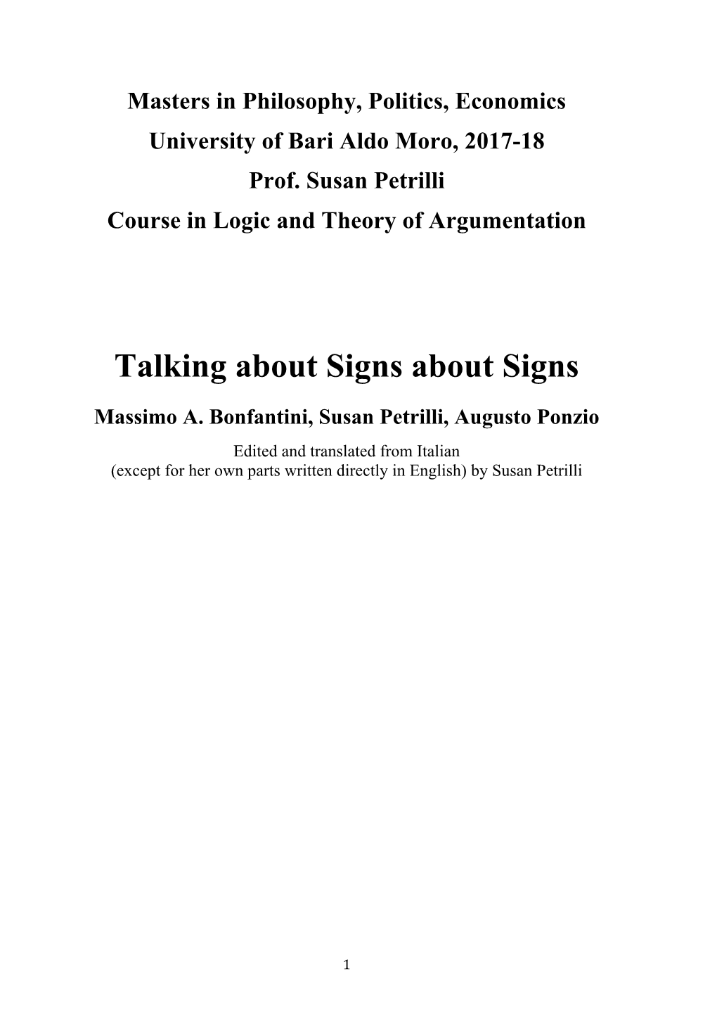 2. Masters PPE 2017-18 Talking About Signs