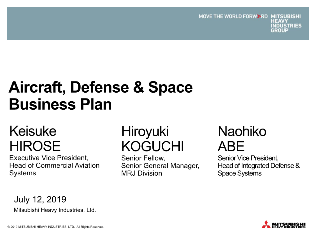 Aircraft, Defense & Space Business Plan