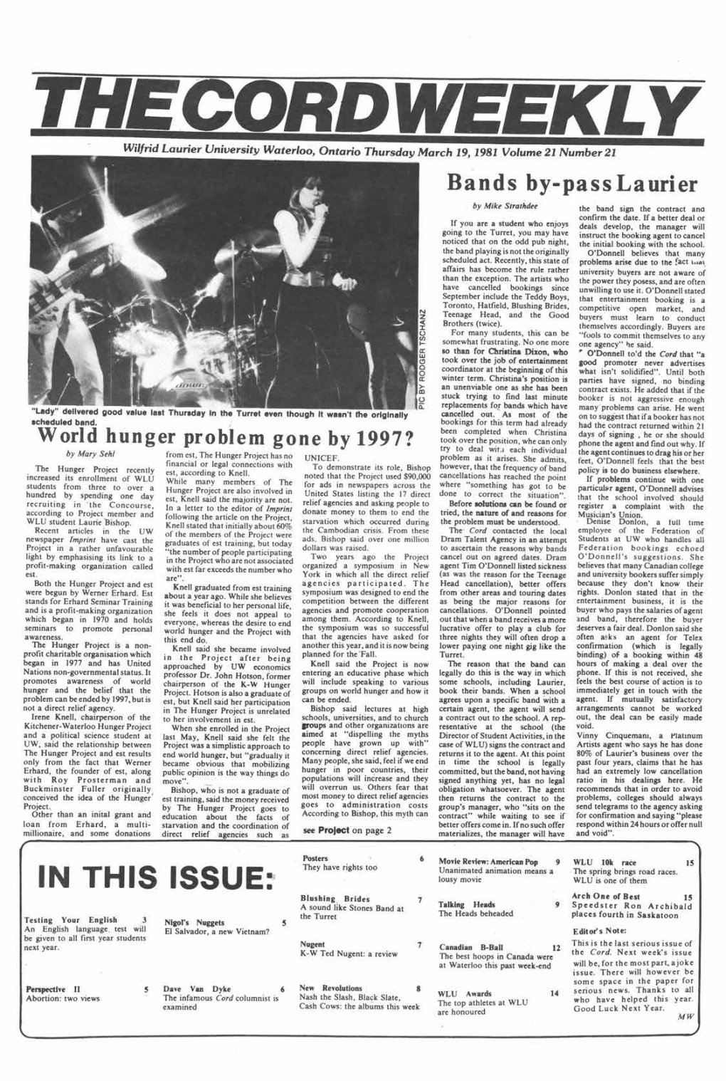 The Cord Weekly (March 19, 1981)