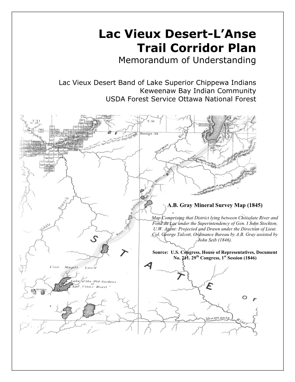 Lac Vieux Desert-L'anse Trail Corridor Plan