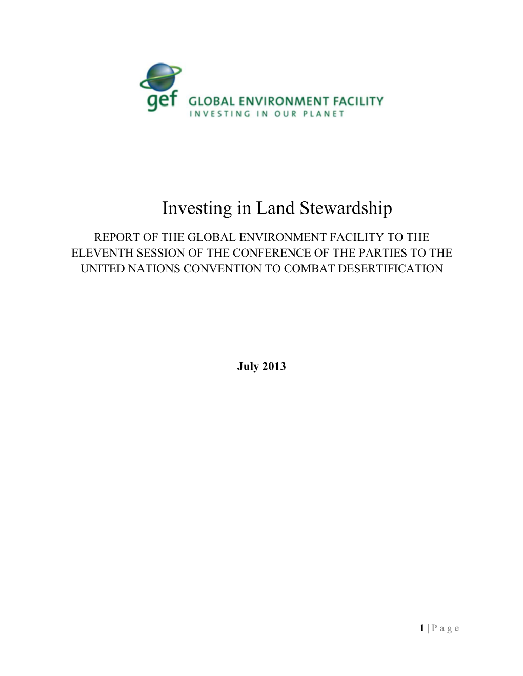 Investing in Land Stewardship