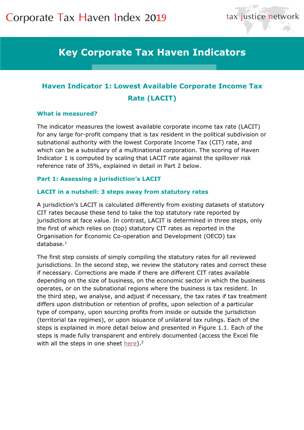 Lowest Available Corporate Income Tax Rate (LACIT)