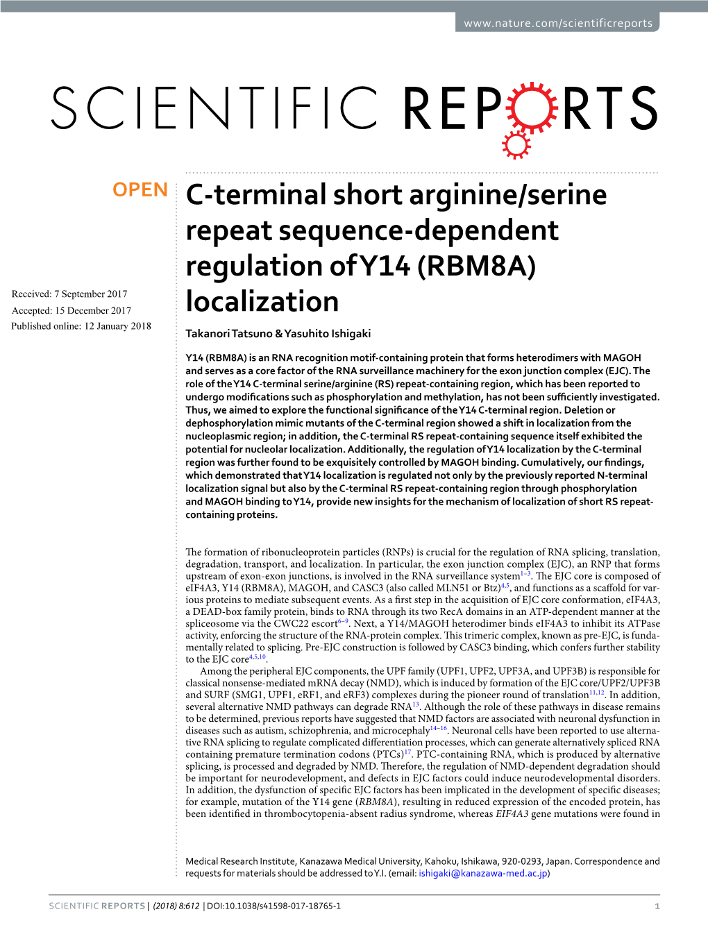 C-Terminal Short Arginine/Serine Repeat Sequence