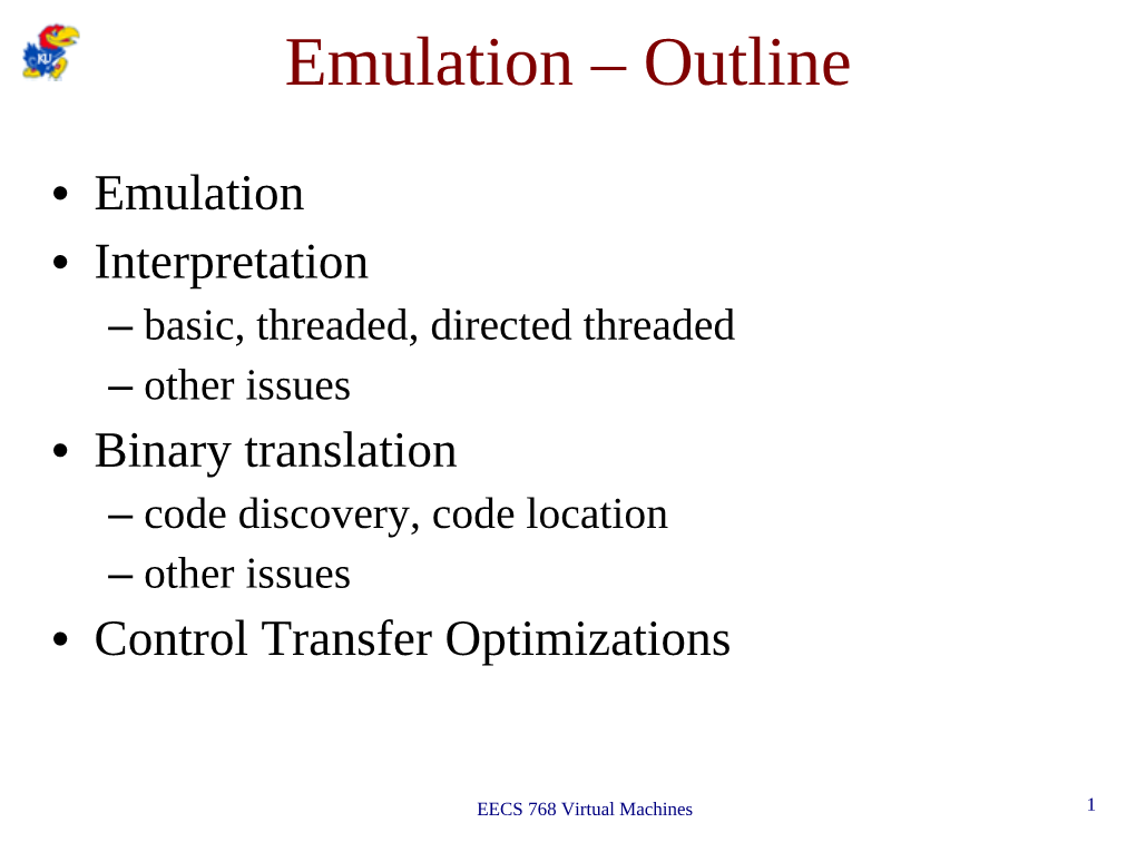 Interpretation and Binary Translation