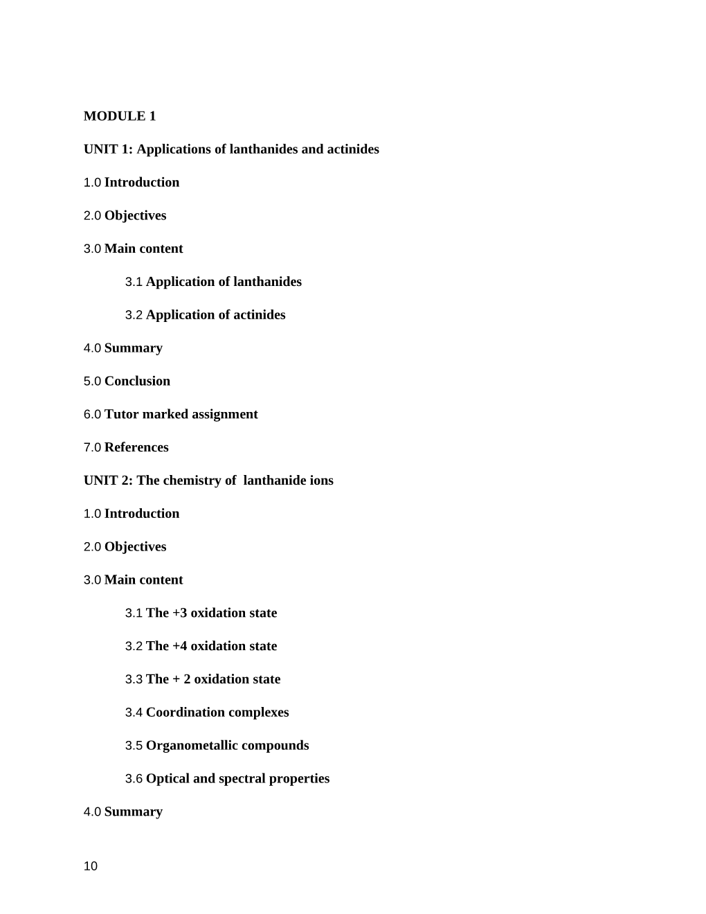 MODULE 1 UNIT 1: Applications of Lanthanides and Actinides