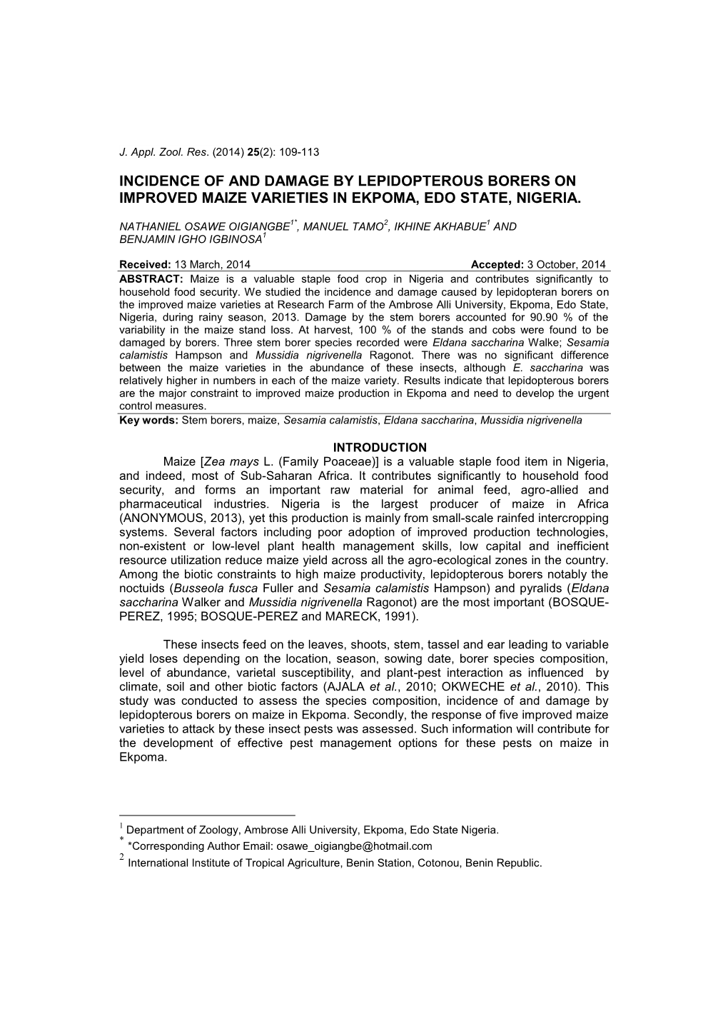 Status of Red Banded Mango Fruit Borer (RBMC), Deanolis Albizonalis