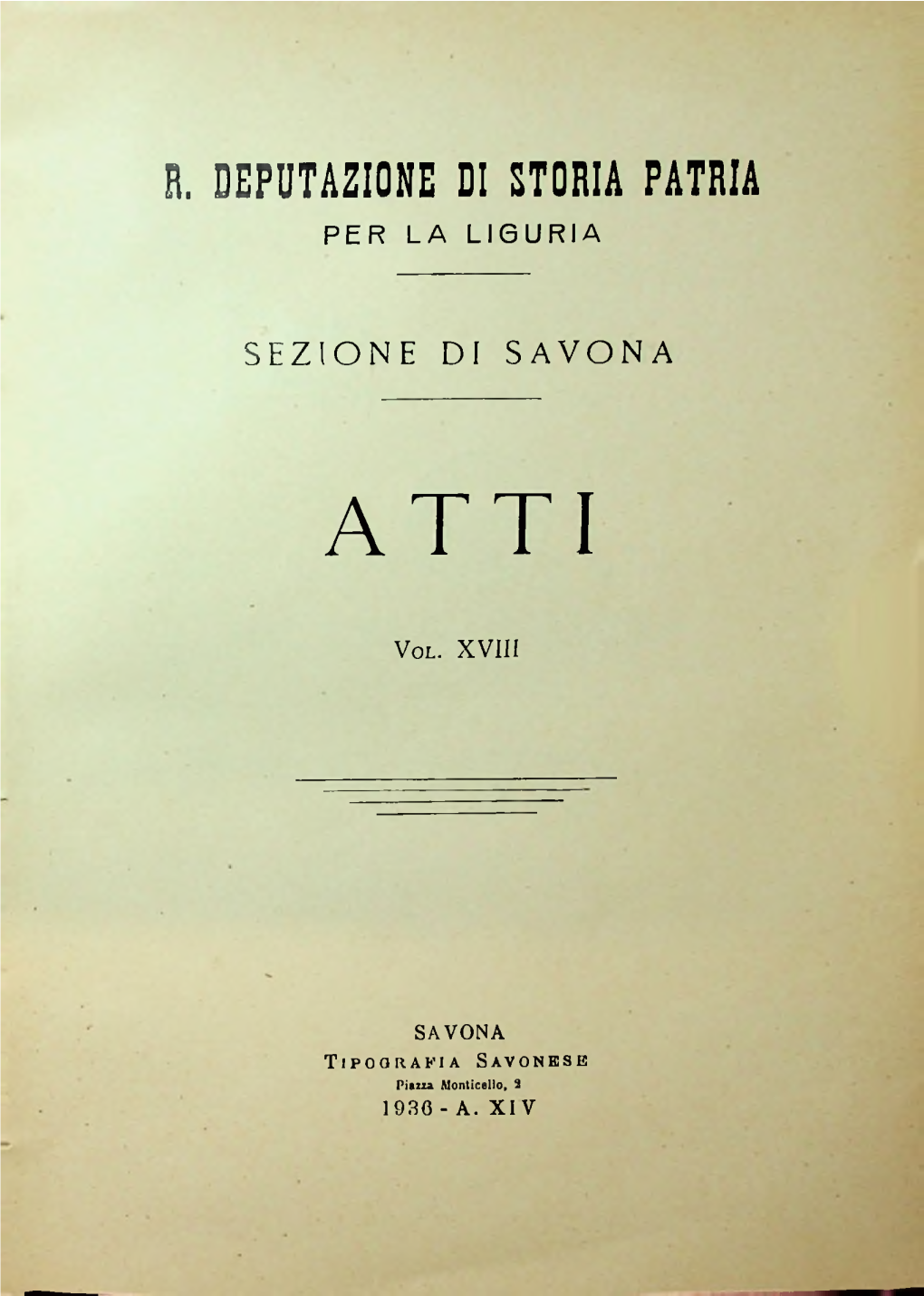 Fi. DEPUTAZIONE DI STORIA PATRIA PER LA LIGURIA