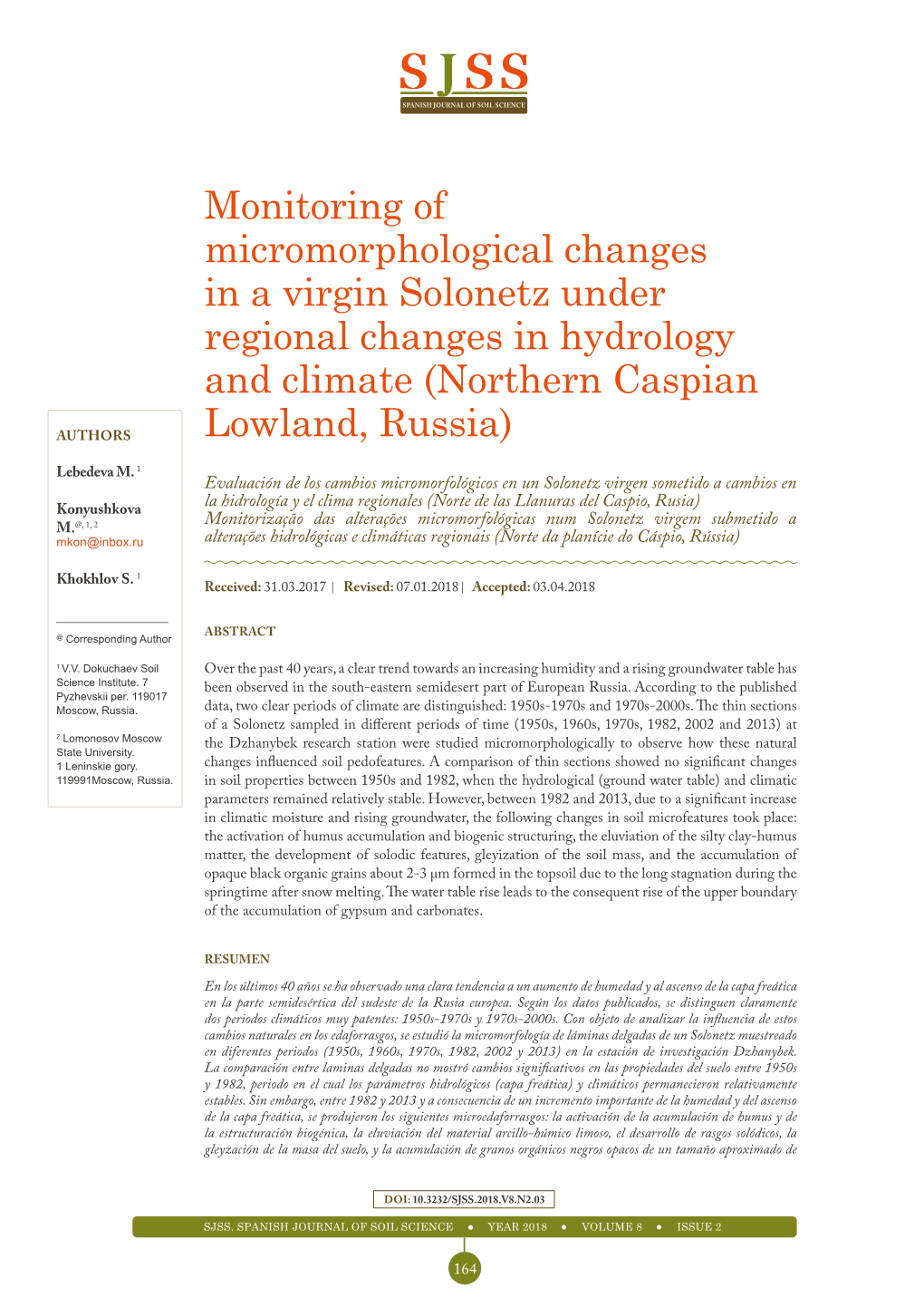 Monitoring of Micromorphological Changes in a Virgin Solonetz Under Regional Changes in Hydrology and Climate (Northern Caspian