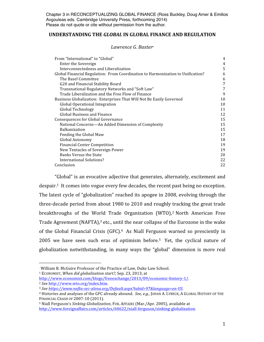 Understanding the Global in Global Finance and Regulation