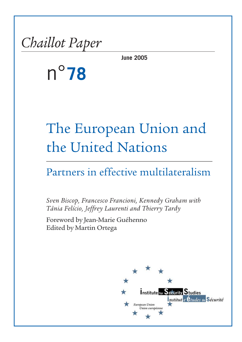 The European Union and the United Nations. Partners in Effective