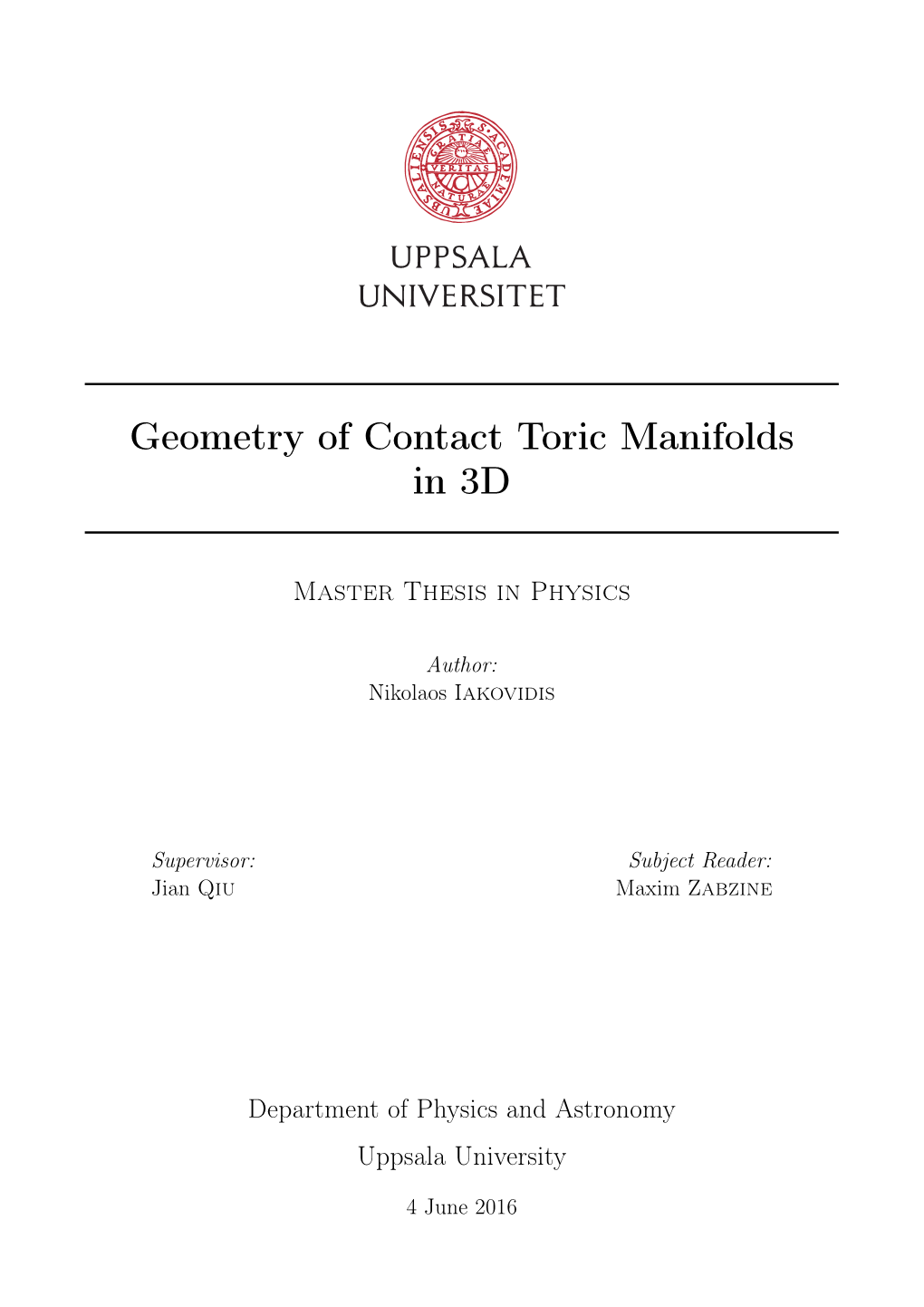 Geometry of Contact Toric Manifolds in 3D