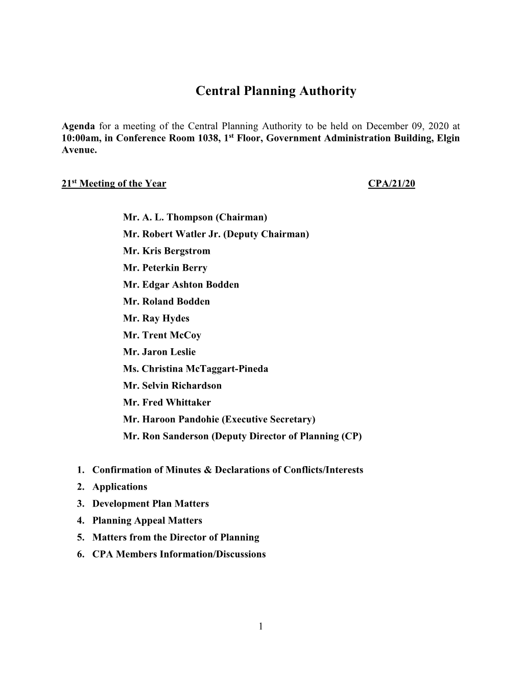 Central Planning Authority