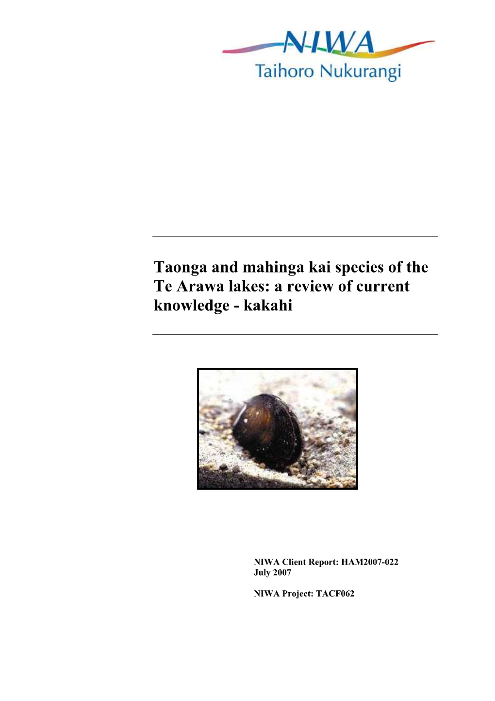 Te Arawa Species Report Kakahi