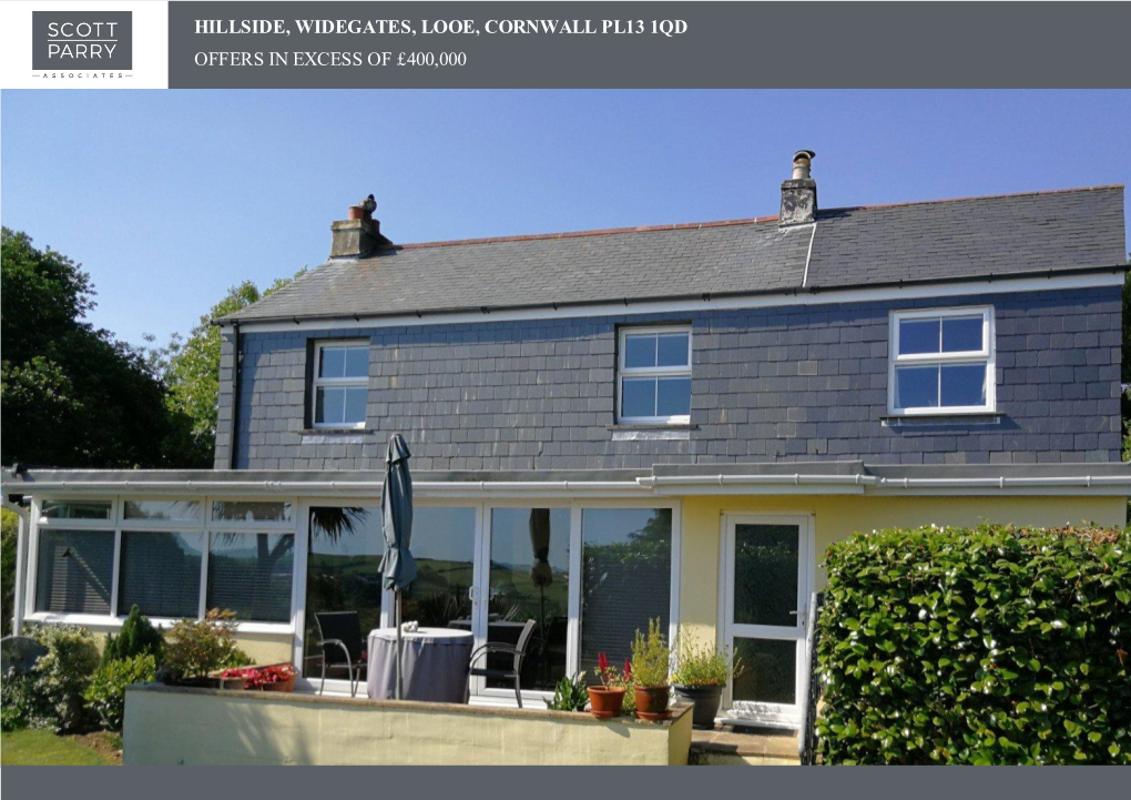 Hillside, Widegates, Looe, Cornwall Pl13 1Qd Offers in Excess of £400,000