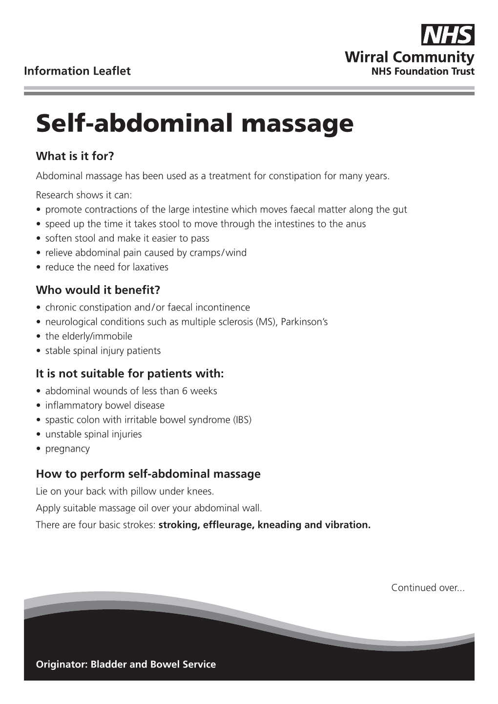 Self-Abdominal Massage