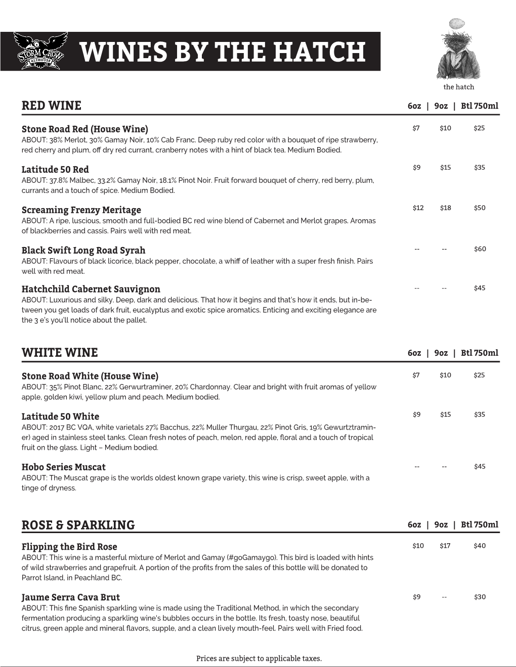 Alehouse Wine Menu Dec28