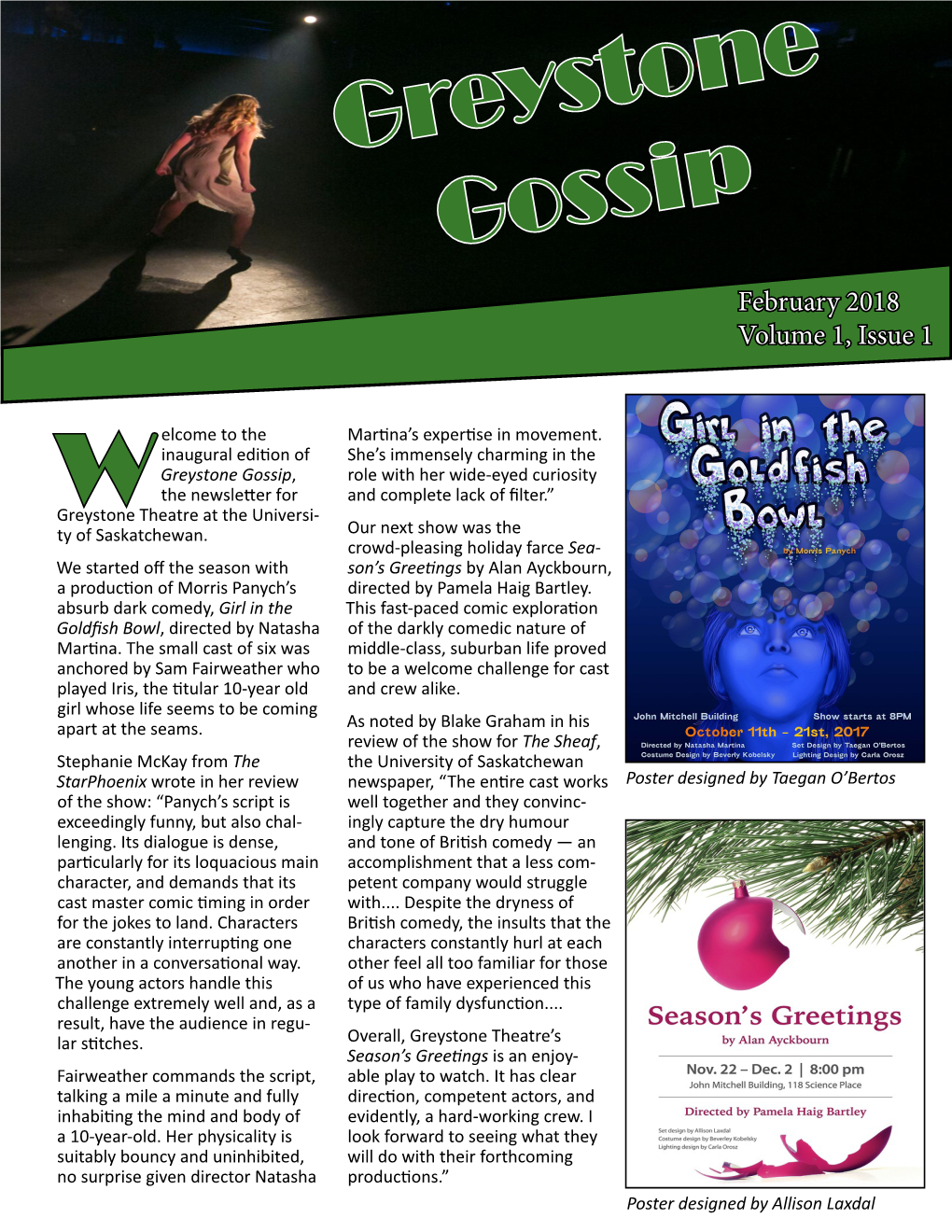 Greystone Gossip February 2018 Volume 1, Issue 1