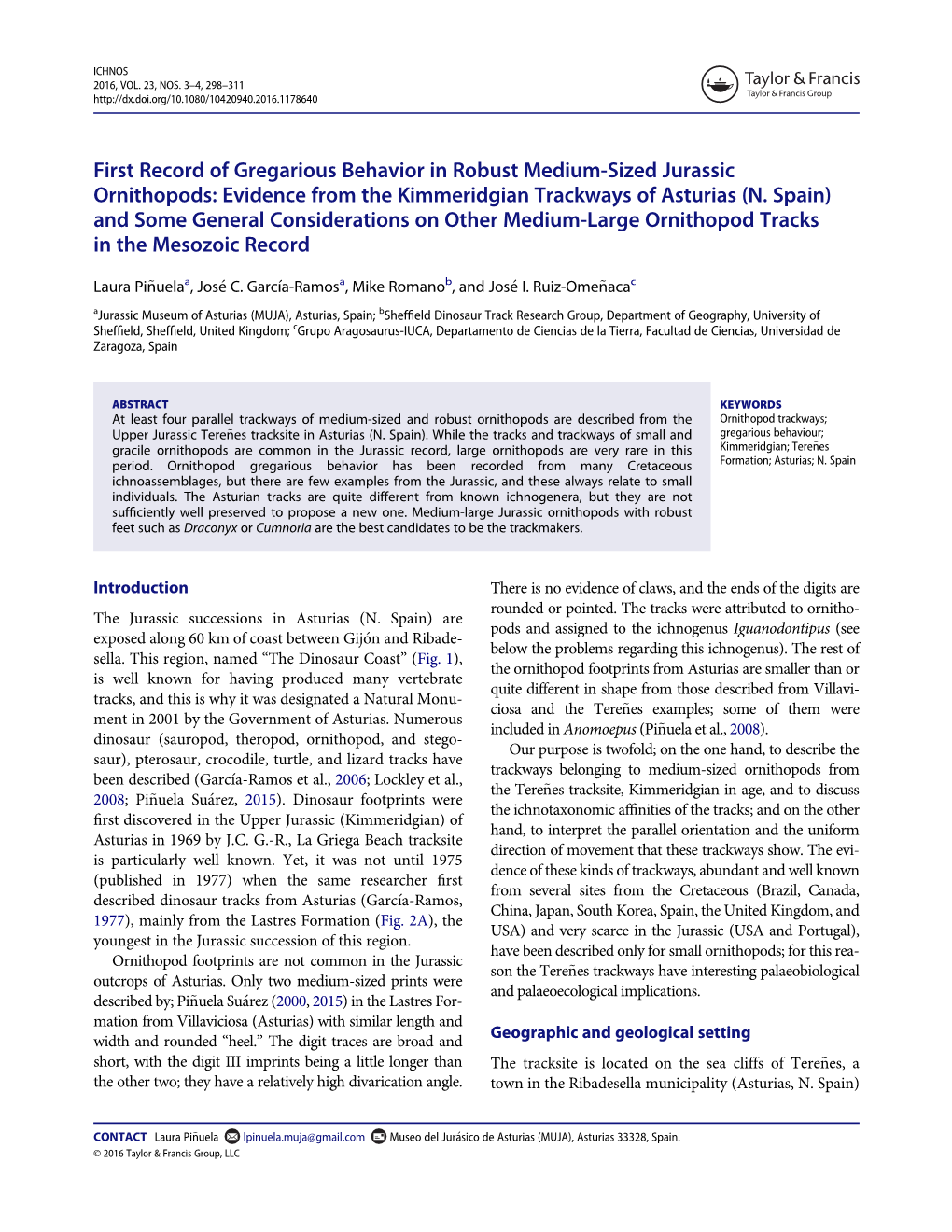 Evidence from the Kimmeridgian Trackways of Asturias (N