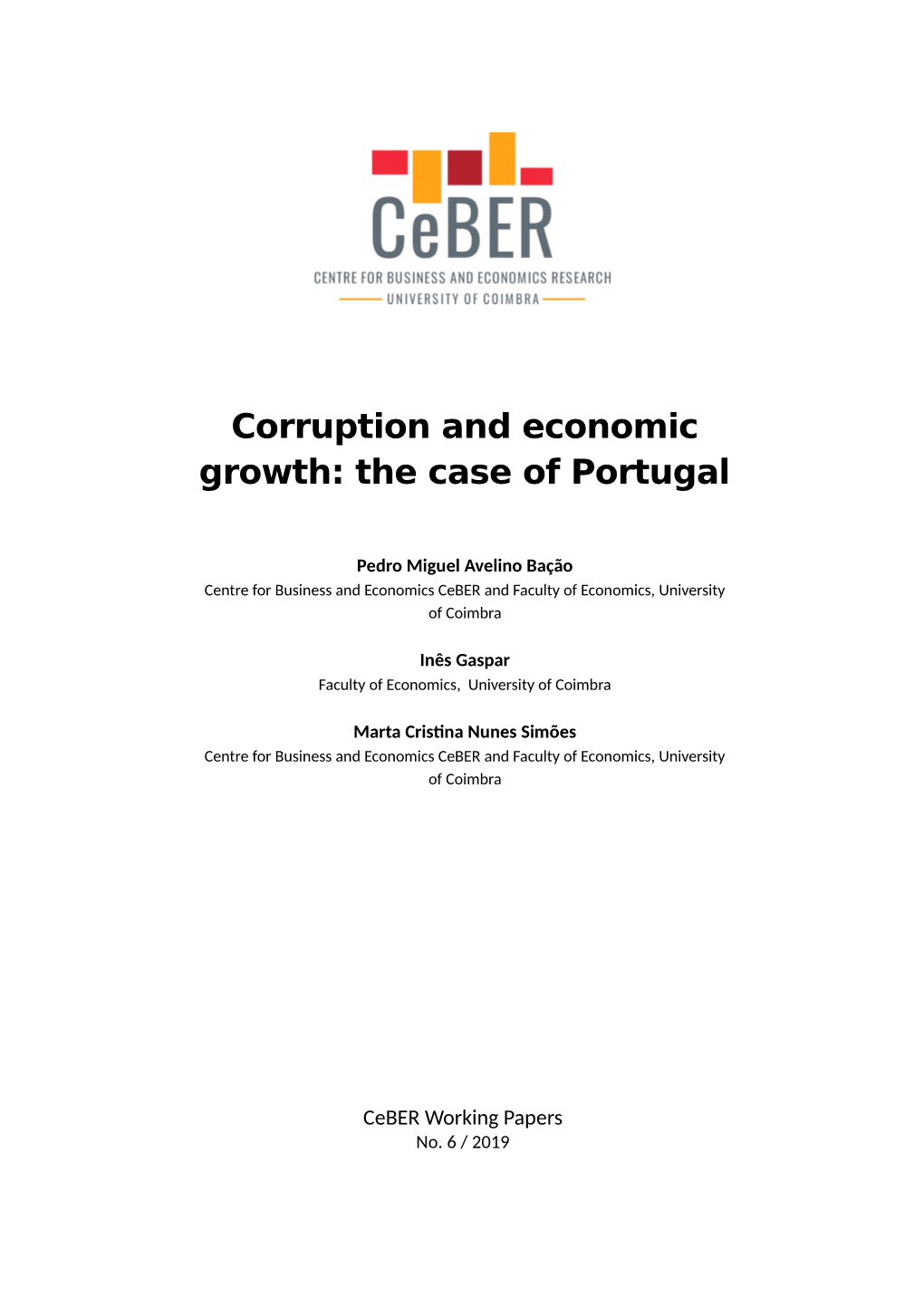 Corruption and Economic Growth: the Case of Portugal