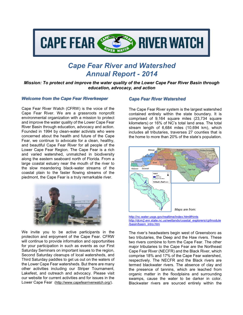 Cape Fear River and Watershed Annual Report - 2014