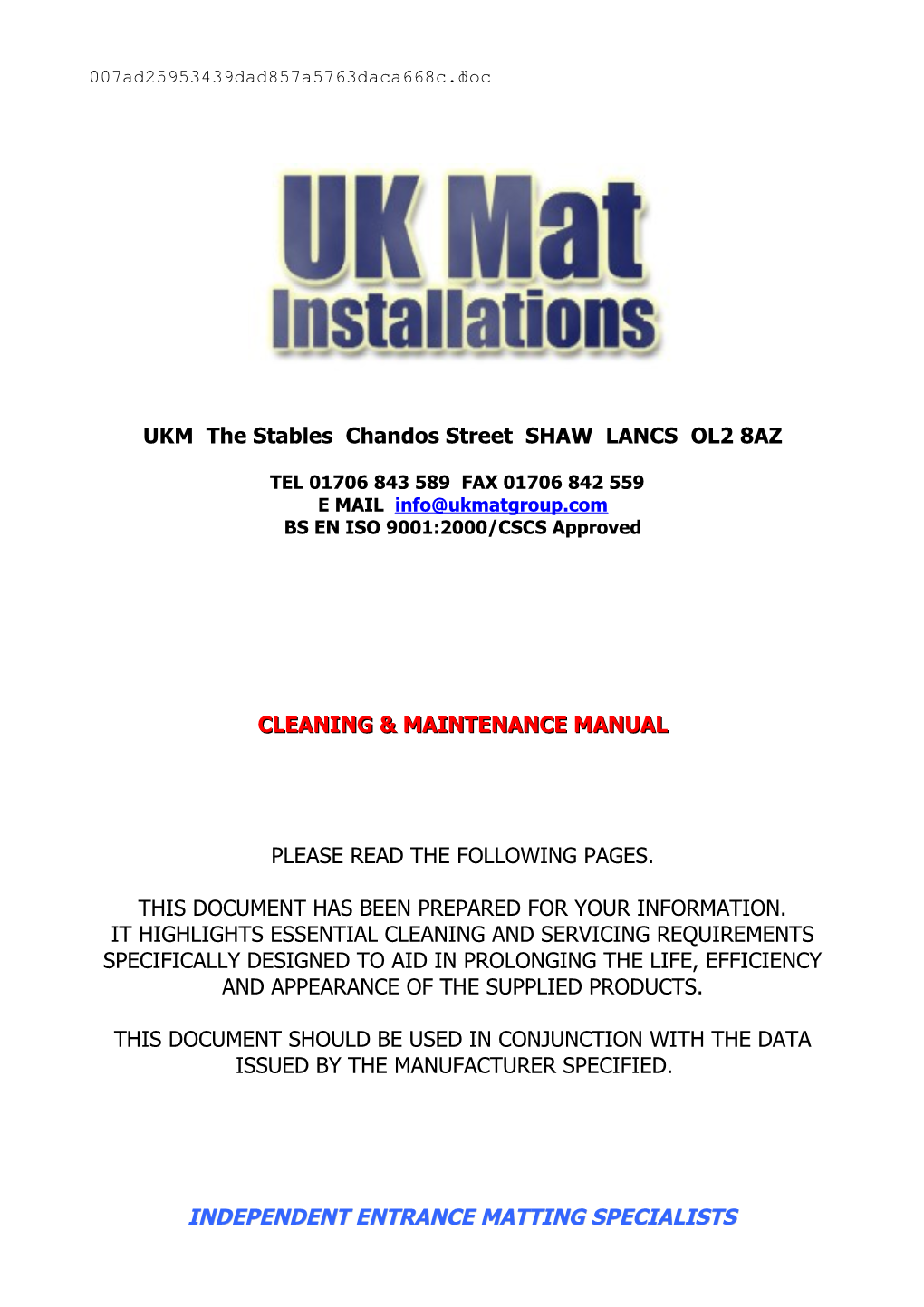 Uk Mat Installations