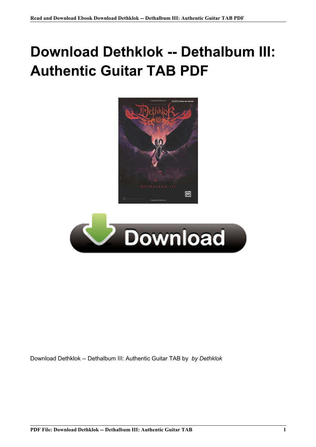 Authentic Guitar TAB by Dethklok