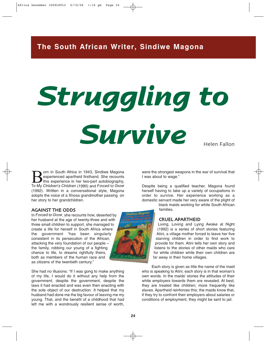 The South African Writer, Sindiwe Magona